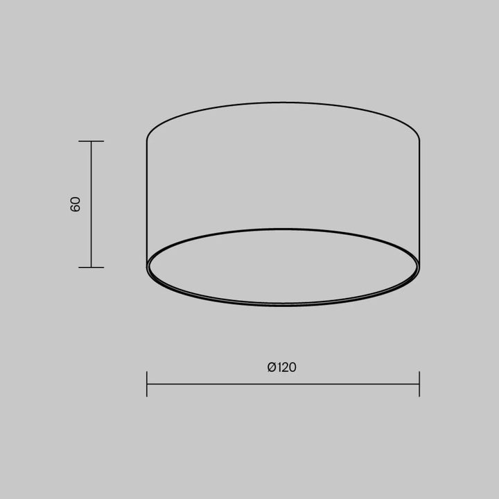 Cylindrical lampshade 120mm diameter 60mm height for plafonnier led zon rond minimaliste profil fin design