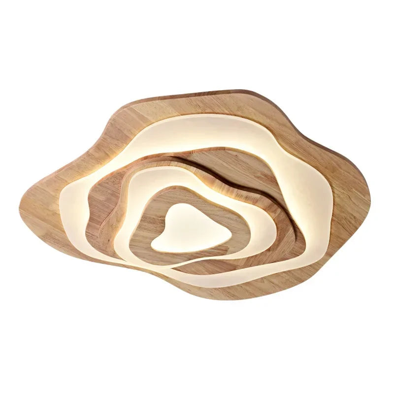 Plafonnier luminaire led organique en bois naturel chic