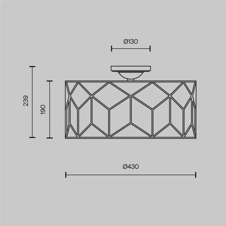 Luminaire plafonnier messina avec armature dorée et lumière douce à motif géométrique minimaliste rectangulaire