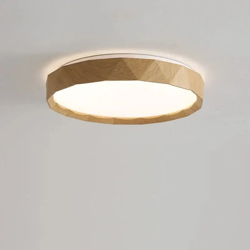 Plafonnier en métal effet bois naturel led stylé