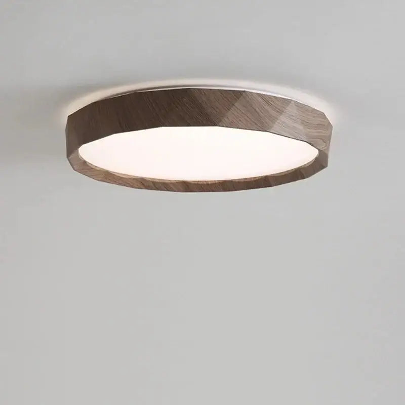 Plafonnier en métal effet bois naturel led stylé