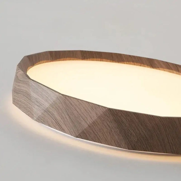 Plafonnier en métal effet bois naturel led stylé