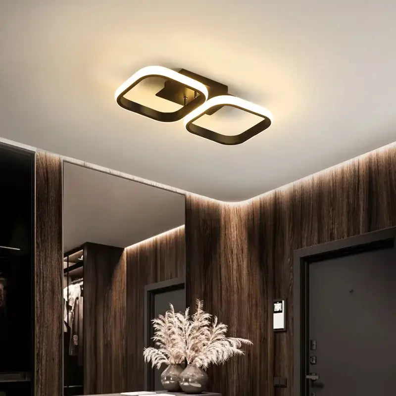 Plafonnier Minimaliste LED Avec Cercles Ou Carrés

