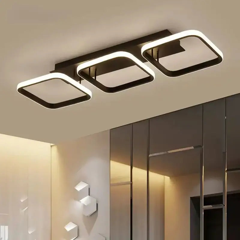 Plafonnier Minimaliste LED Avec Cercles Ou Carrés

