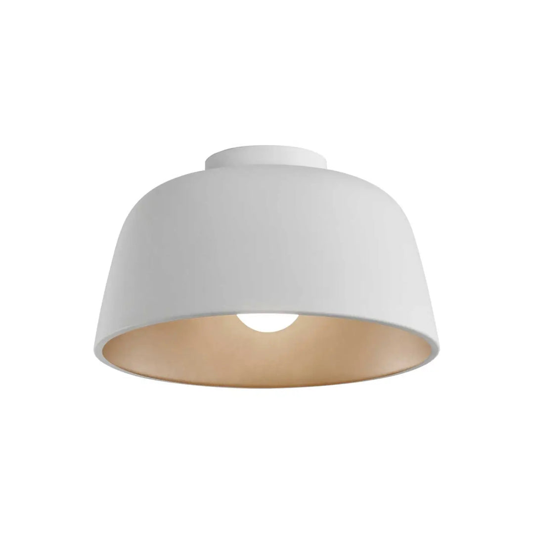 Plafonnier Miso minimaliste en acier blanc #couleur_blanc