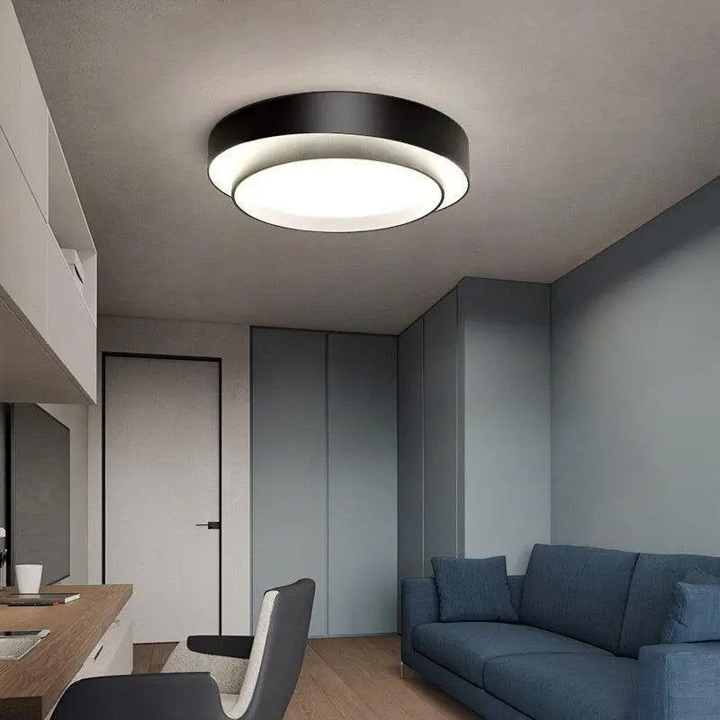 Plafonnier Moderne Blanc à Design Circulaire