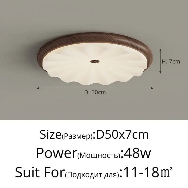 Plafonnier moderne blanc ondulé en verre luminaire led