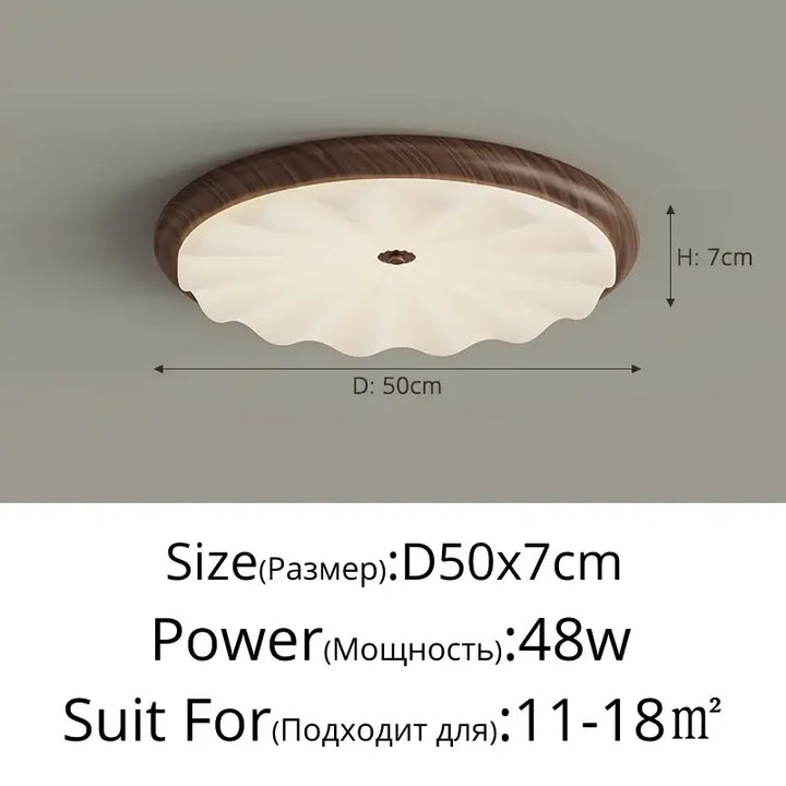 Plafonnier moderne blanc ondulé en verre luminaire led