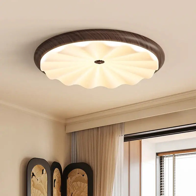 Plafonnier moderne blanc ondulé en verre luminaire led