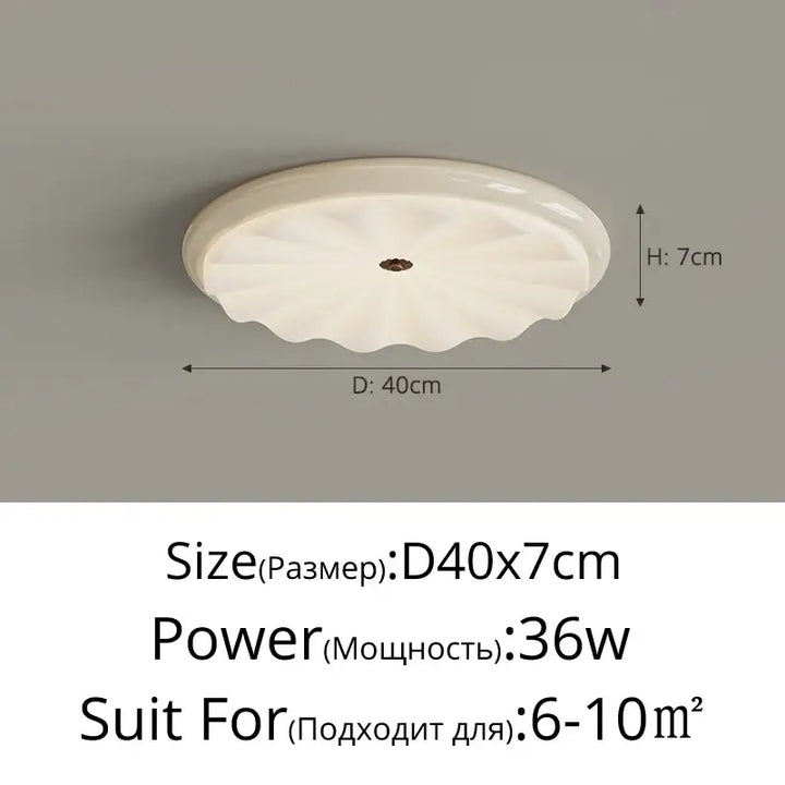 Plafonnier moderne blanc ondulé en verre luminaire led