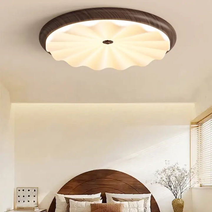 Plafonnier moderne blanc ondulé en verre luminaire led