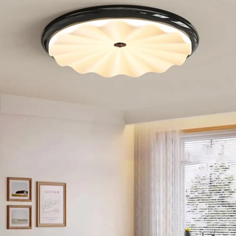 Plafonnier moderne blanc ondulé en verre luminaire led