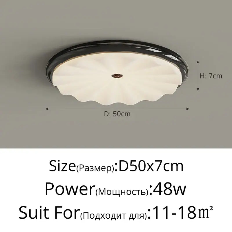 Plafonnier moderne blanc ondulé en verre luminaire led