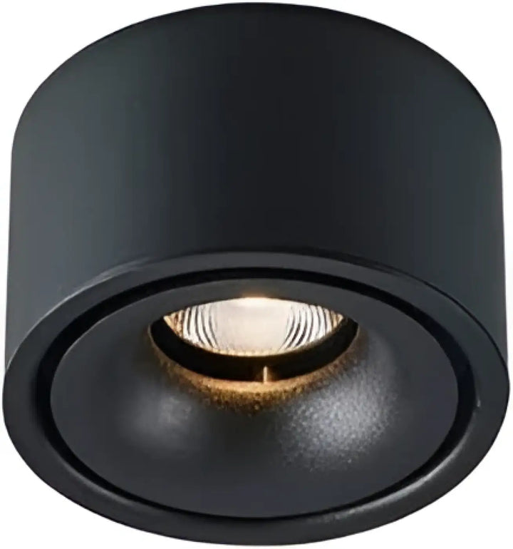 Luminaire plafonnier jinu noir cylindre encastré avec led chaude, plafonnier moderne plus quun éclairage classique