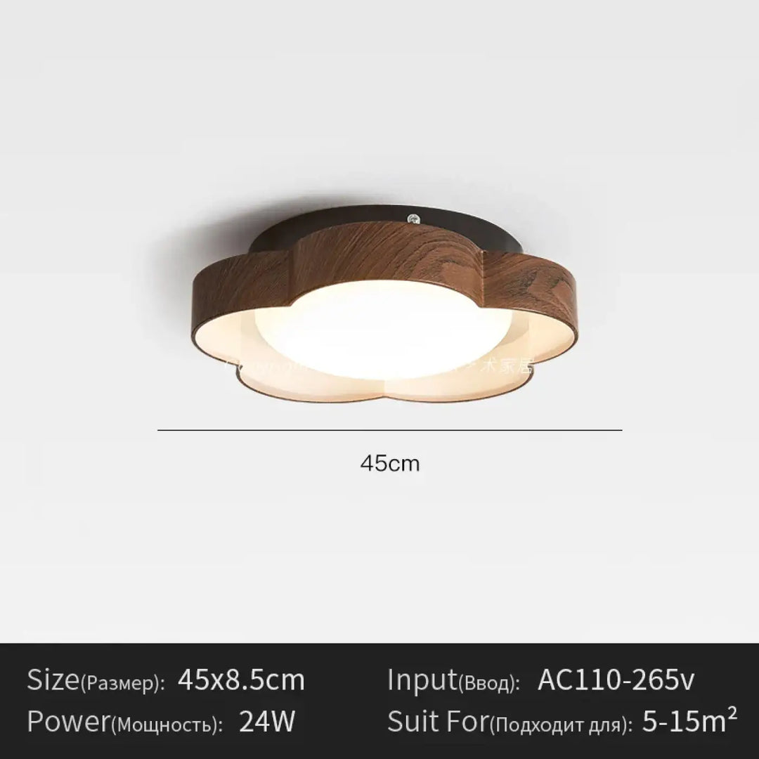 Plafonnier moderne led forme fleur design élégant naturel