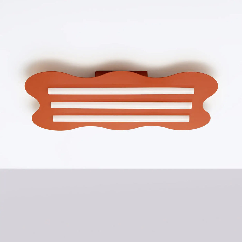 Plafonnier KLOVER ocre rouge éteinte, au plafond