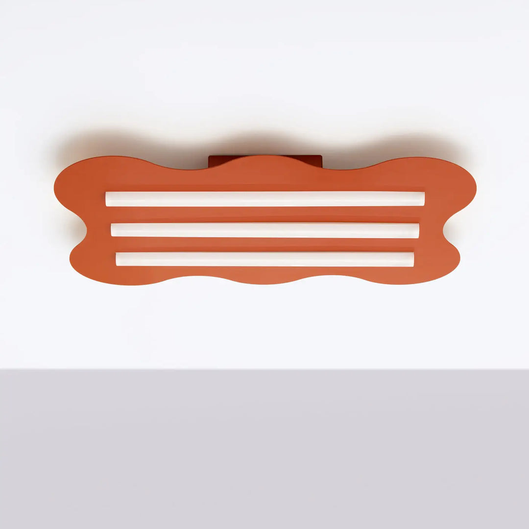 Plafonnier KLOVER ocre rouge éteinte, au plafond