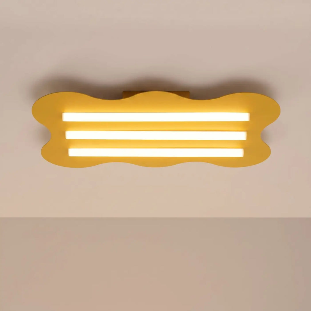 Plafonnier KLOVER jaune allumée, au plafond