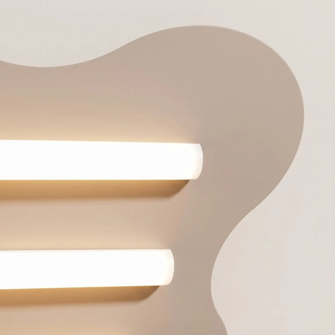 Plafonnier KLOVER taupe allumée, détail des tubes