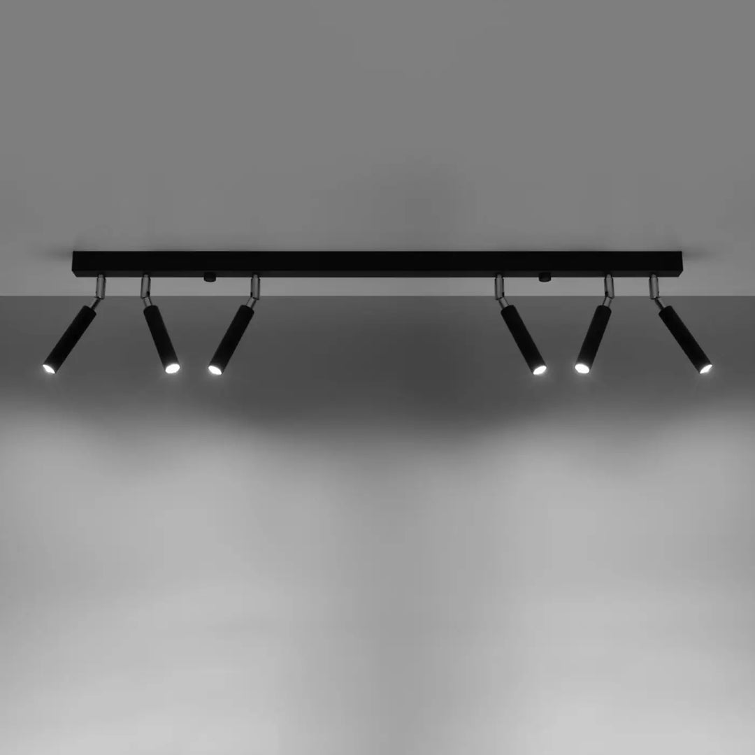 Luminaire plafonnier noir allumé