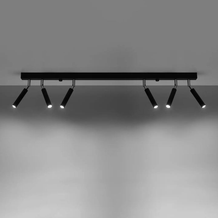 Luminaire plafonnier noir allumé