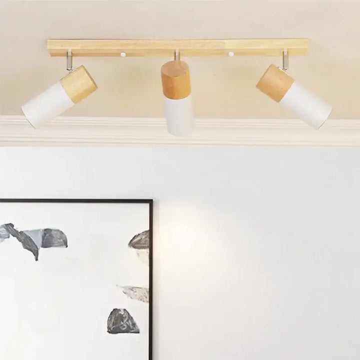 Plafonnier spot en bois orientable