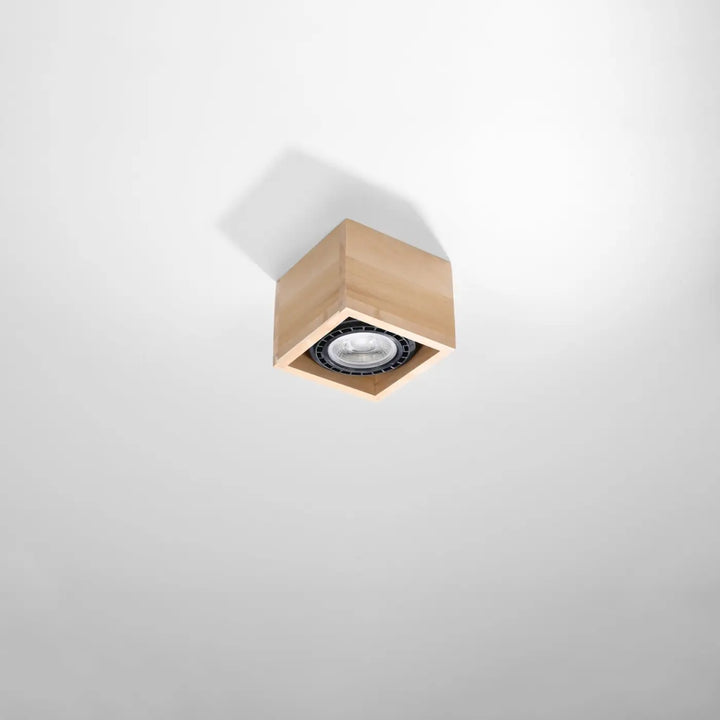 Luminaire plafonnier bois naturel éteint