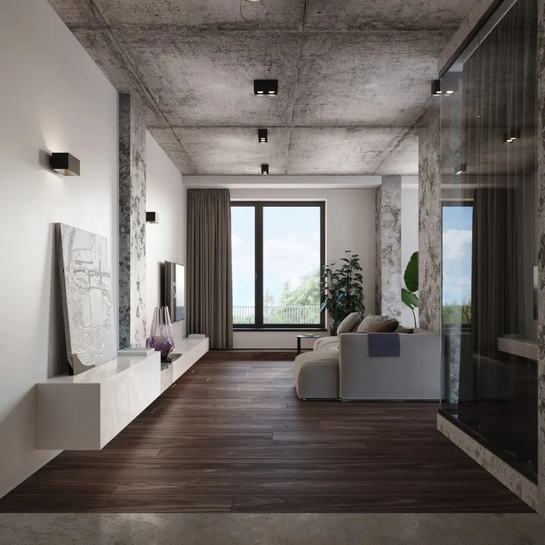 Luminaire Plafonnier noir dans un intérieur contemporain