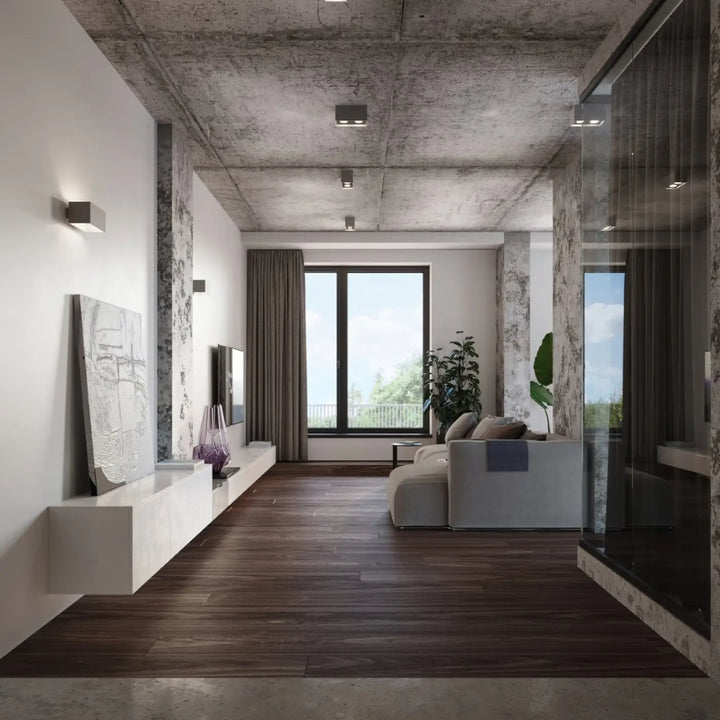 Luminaire Plafonnier gris dans un intérieur contemporain