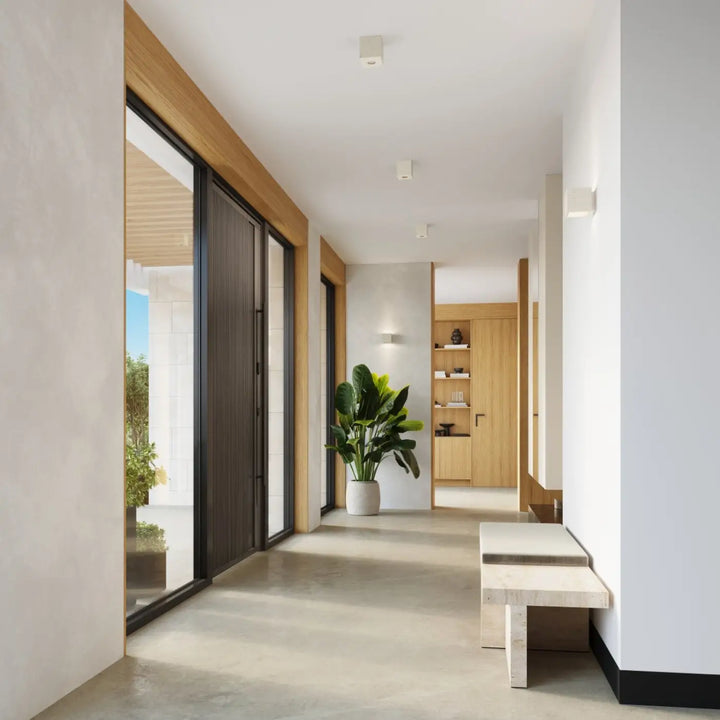 Luminaire Plafonnier beige dans un intérieur contemporain