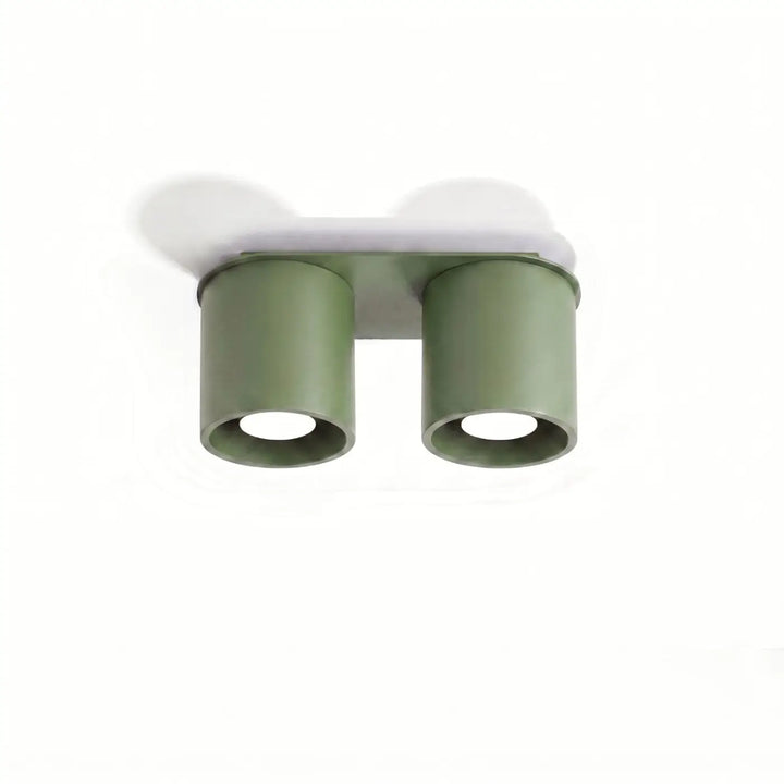 Luminaire Plafonnier vert olive éteinte, vue rapprochée