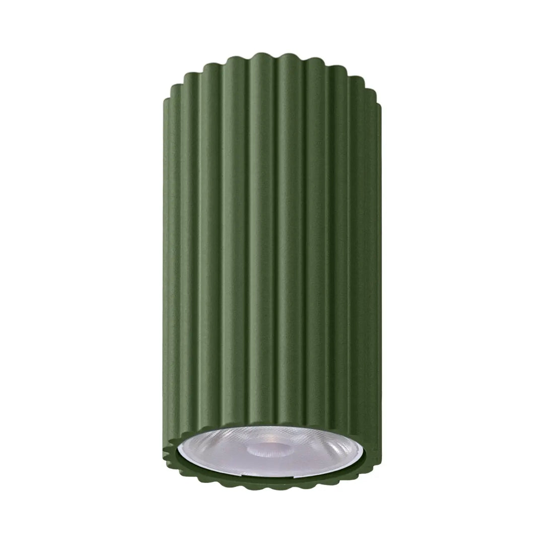 Plafonnier cannelé IVAR vert olive vue d'ensemble
