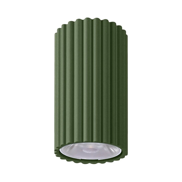 Plafonnier cannelé IVAR vert olive vue d'ensemble