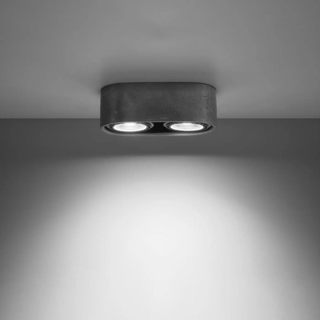 Luminaire plafonnier gris allumé