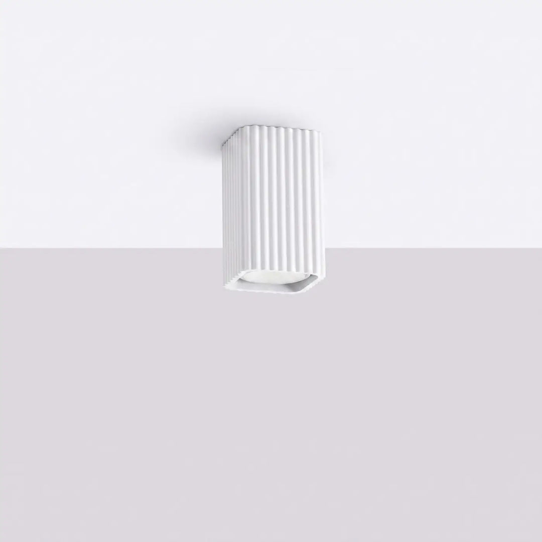 Plafonnier Rayo blanc en aluminium cannelé, éteint