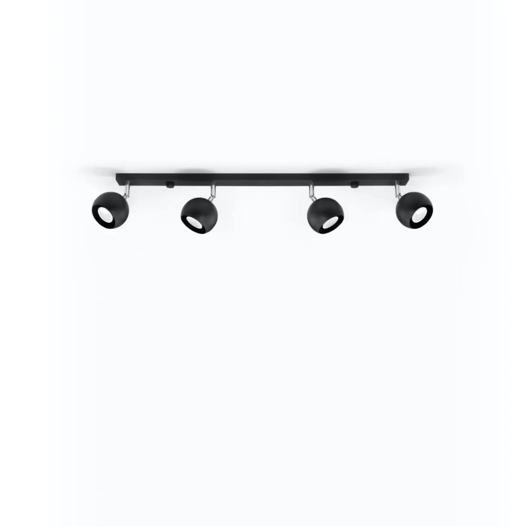 Luminaire plafonnier noir éteint, vue rapprochée