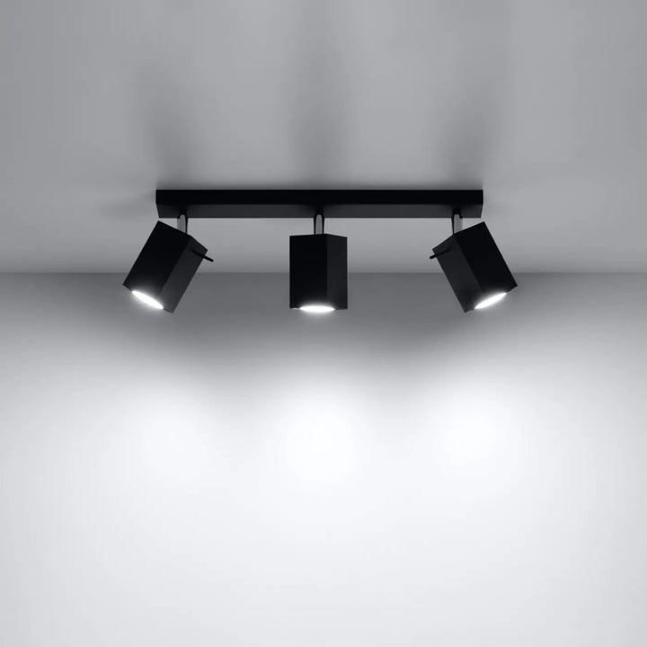Luminaire plafonnier noir allumé