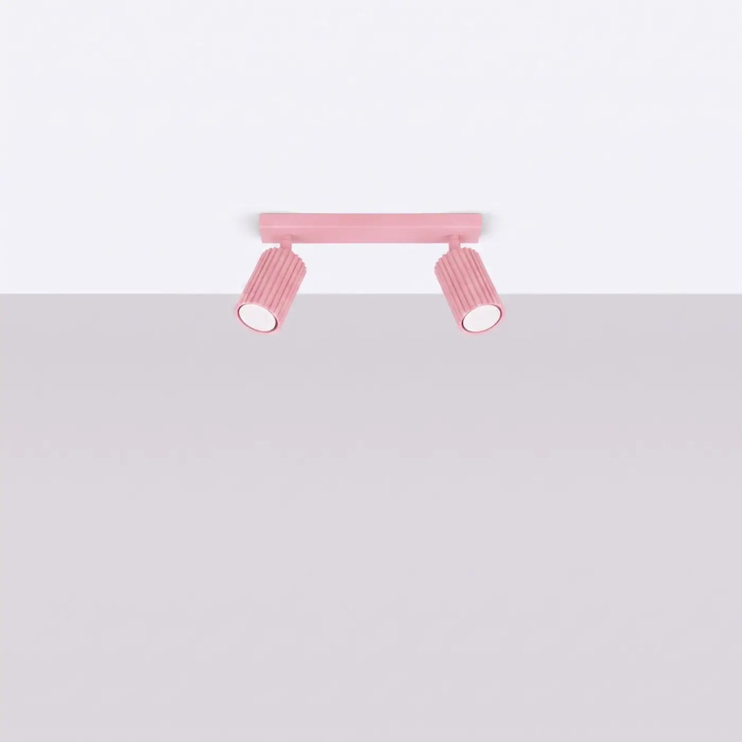 Luminaire Plafonnier rose éteinte, vue rapprochée