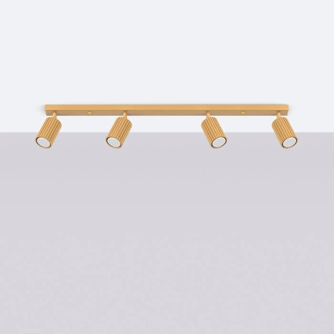 Luminaire Plafonnier doré éteinte, vue rapprochée