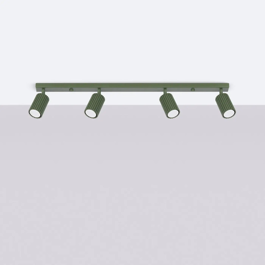 Luminaire Plafonnier vert olive éteinte, vue rapprochée
