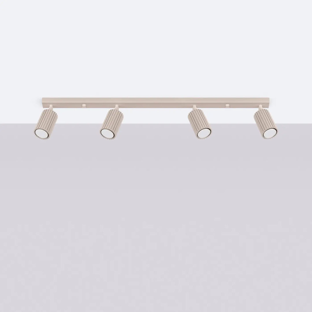 Luminaire Plafonnier taupe éteinte, vue rapprochée