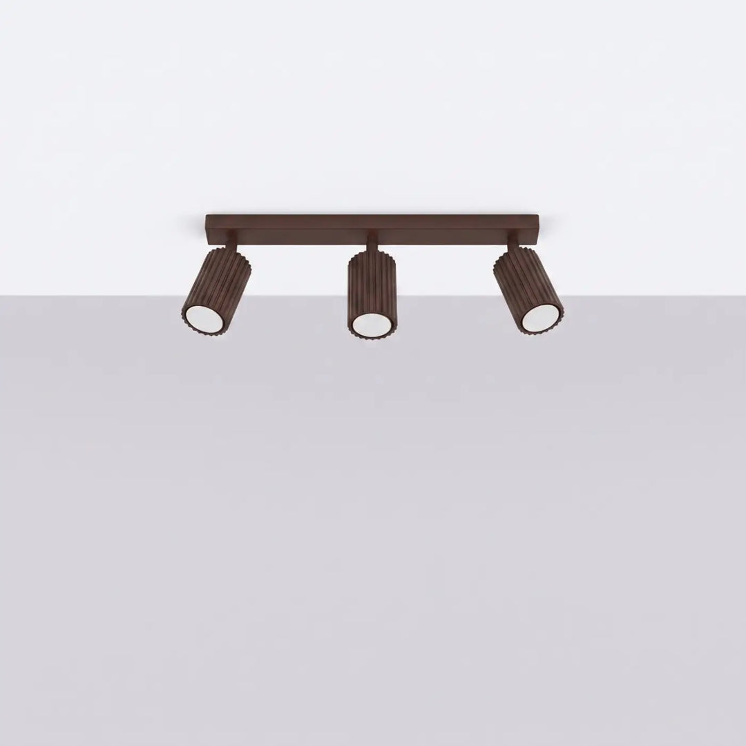 Luminaire Plafonnier marron éteinte, vue rapprochée
