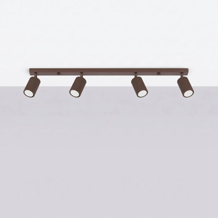 Luminaire Plafonnier marron éteinte, vue rapprochée
