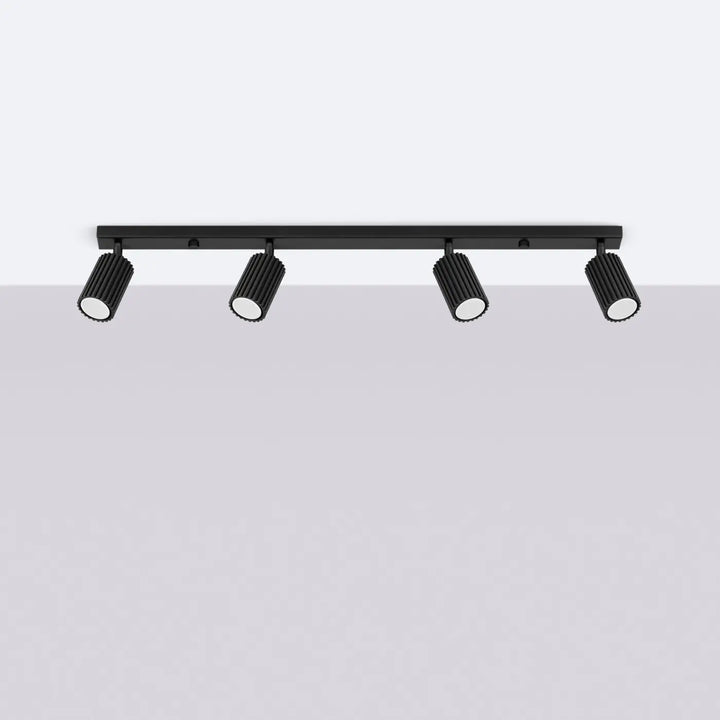 Luminaire Plafonnier noir éteinte, vue rapprochée