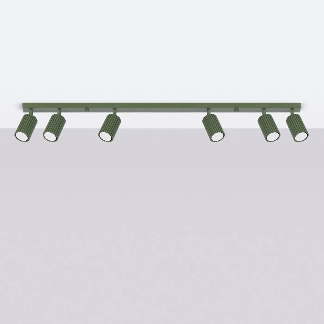 Luminaire Plafonnier vert olive éteinte, vue rapprochée