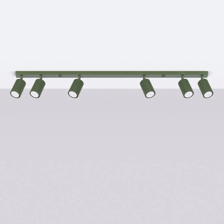 Luminaire Plafonnier vert olive éteinte, vue rapprochée