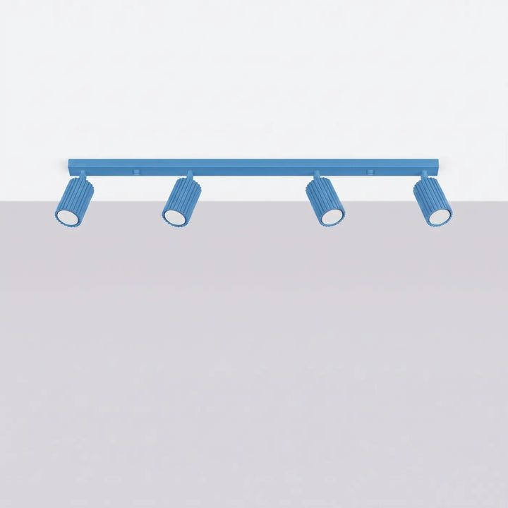 Luminaire Plafonnier bleu clair éteinte, vue rapprochée