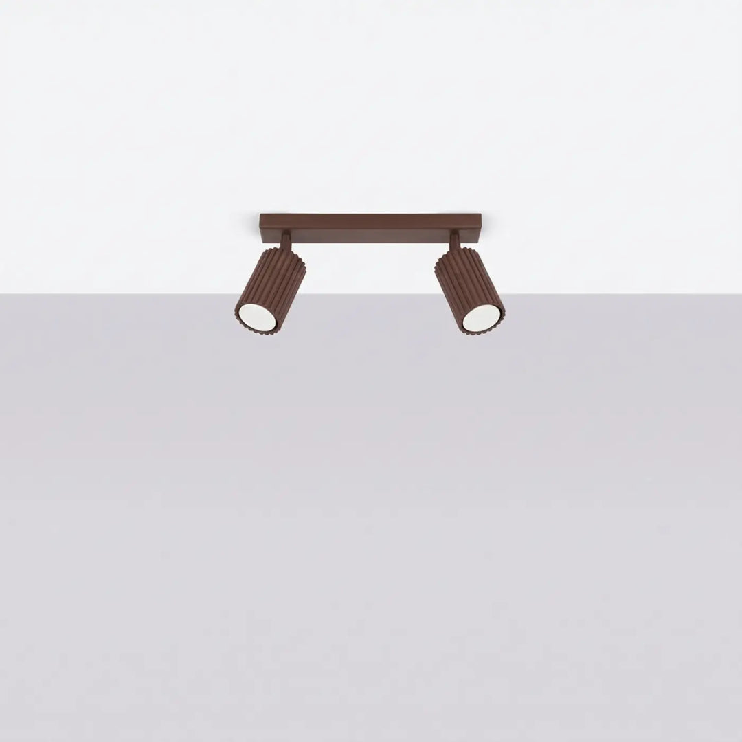 Luminaire Plafonnier marron éteinte, vue rapprochée