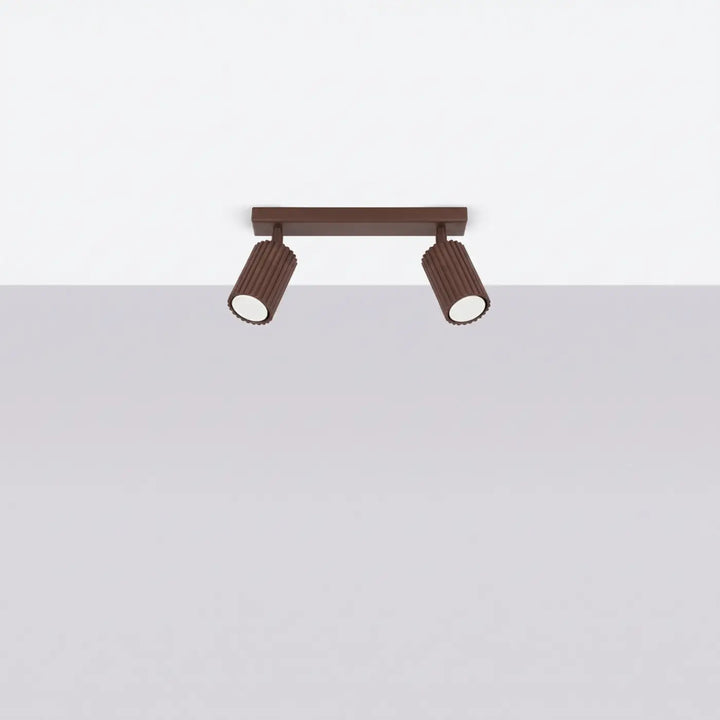 Luminaire Plafonnier marron éteinte, vue rapprochée
