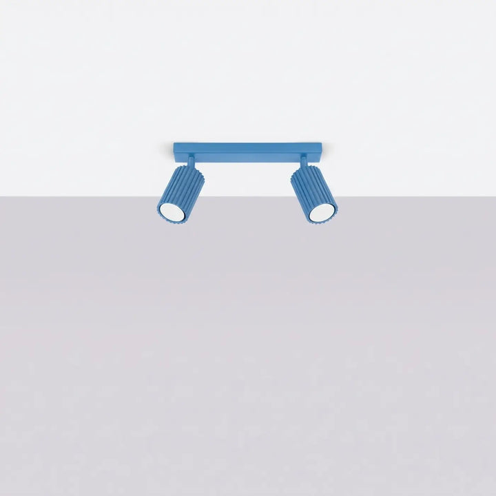 Luminaire Plafonnier bleu clair éteinte, vue rapprochée